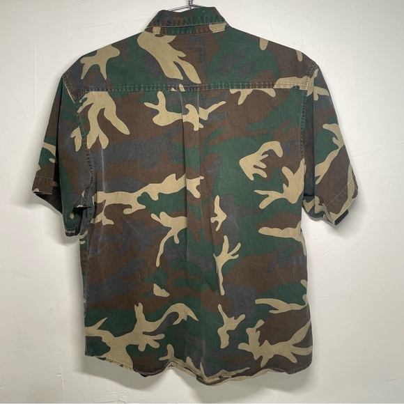 Vintage  Game Winner Camo Cargo Safari Short Sleeve Button Down - Picture 2 of 8